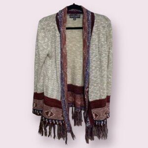 ⭐️ Fringe Striped Tassel Hipster Hippie Knit Chic Glam Modern Y2k Artsy Sweater